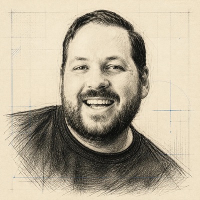 Sketched portrait of Jordan Harris